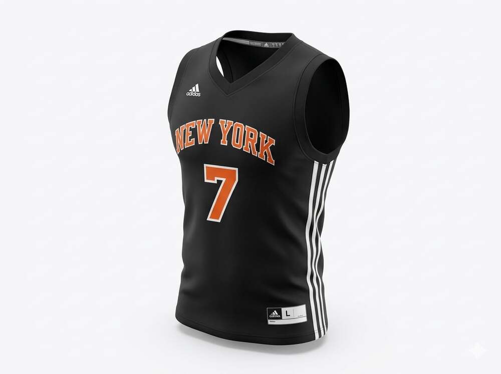 Youth Adidas New York Knicks Carmelo Anthony Black Replica Jersey Size L (14-16)